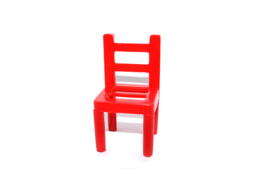 Red chair on white background