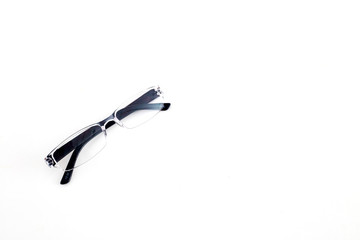 Black eye glasses spectacles with shiny clear frame