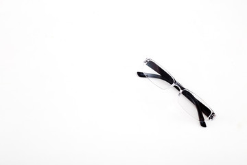 Black eye glasses spectacles with shiny clear frame