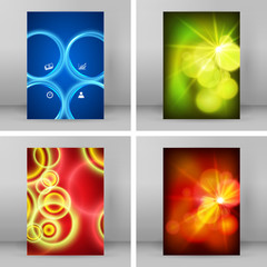 set glowing background design element cover page62