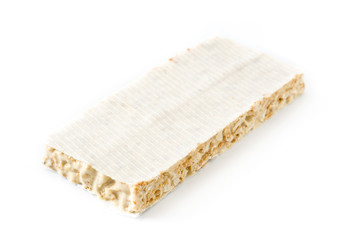 Typical christmas almond nougat isolated on white background