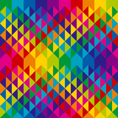 Abstract colorful triangles repeatable motif.