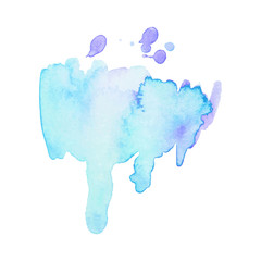 Abstract art hand paint isolated Watercolor stain on white background. Watercolor banner