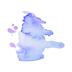 Abstract art hand paint isolated Watercolor stain on white background. Watercolor banner