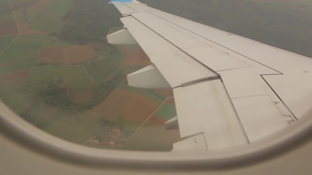 Airplane turn View Through Window