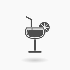 Vector Vacation Cocktail Drink Icon Illustration silhouette.