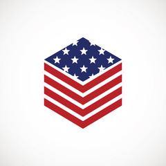 American flag vector icon. The Flag Of The United States Of America