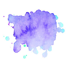 Abstract art hand paint isolated Watercolor stain on white background. Watercolor banner