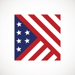 Fototapeta na wymiar American flag vector icon. The Flag Of The United States Of America