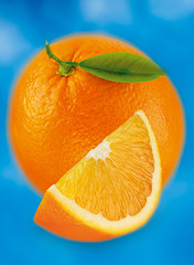 ORANGES ON BLUE