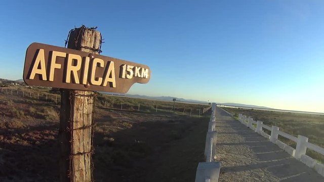 Africa Sign In Tarifa Near The Beach