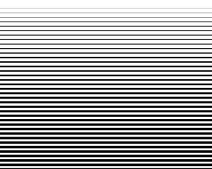 Black and white Line halftone pattern with gradient effect. Horizontal stripes. Vector illustration