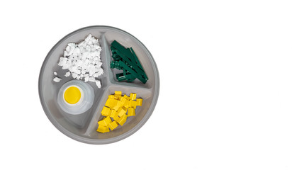 Food for thought. A meal made of plastic