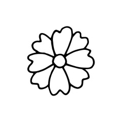 botanical flower garden element icon. hand drawing isolated object