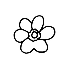 botanical flower garden element icon. hand drawing isolated object
