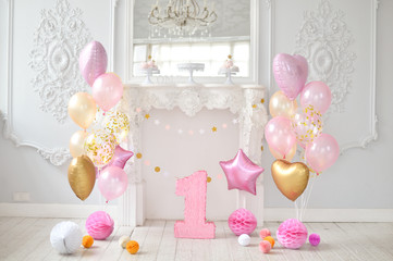 One year birthday. first birthday decorations. Decorations for holiday party. 
