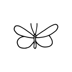 butterfly moth insect icon drawing isolated object on white background