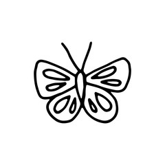 butterfly moth insect icon drawing isolated object on white background