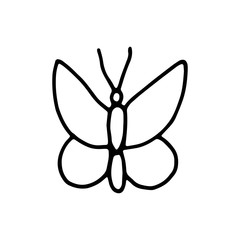 butterfly moth insect icon drawing isolated object on white background