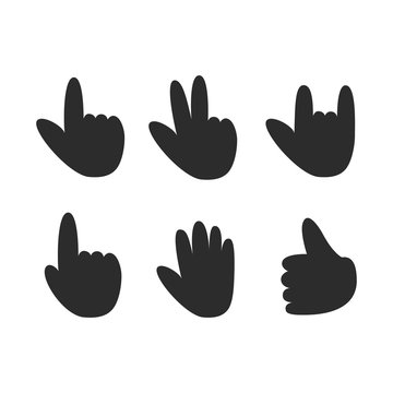 Set of isolated hand gestures. Vector illustration nice for sticker