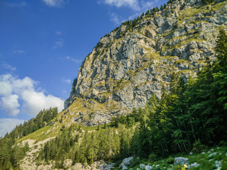 Landscape picture of mountains in Triglav national park in Slovenia.