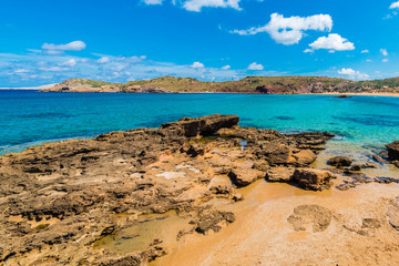 Fototapeta na wymiar Cavalleria beach in Minorca, Spain.