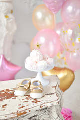 One year birthday decorations. Decorations for holiday party. 