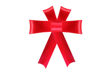 red package bow isolated on white background with clipping path included