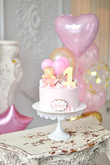 Children birthday. Decorations for holiday party. A lot of balloons. 