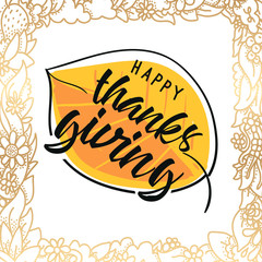Happy Thanksgiving day typography.