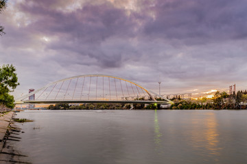The Barqueta Bridge, in Seville, Spain.