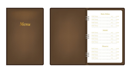 Realistic Detailed 3d Menu Book Set. Vector
