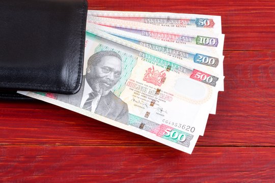 Kenyan Money In The Black Wallet