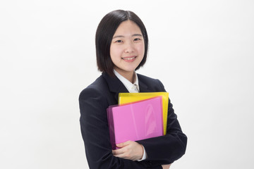 Fototapeta premium ファイルを持つ女性