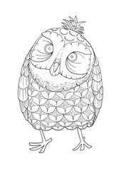 cute owl mix with pineapple.