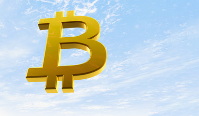 A bitcoin falling from the sky