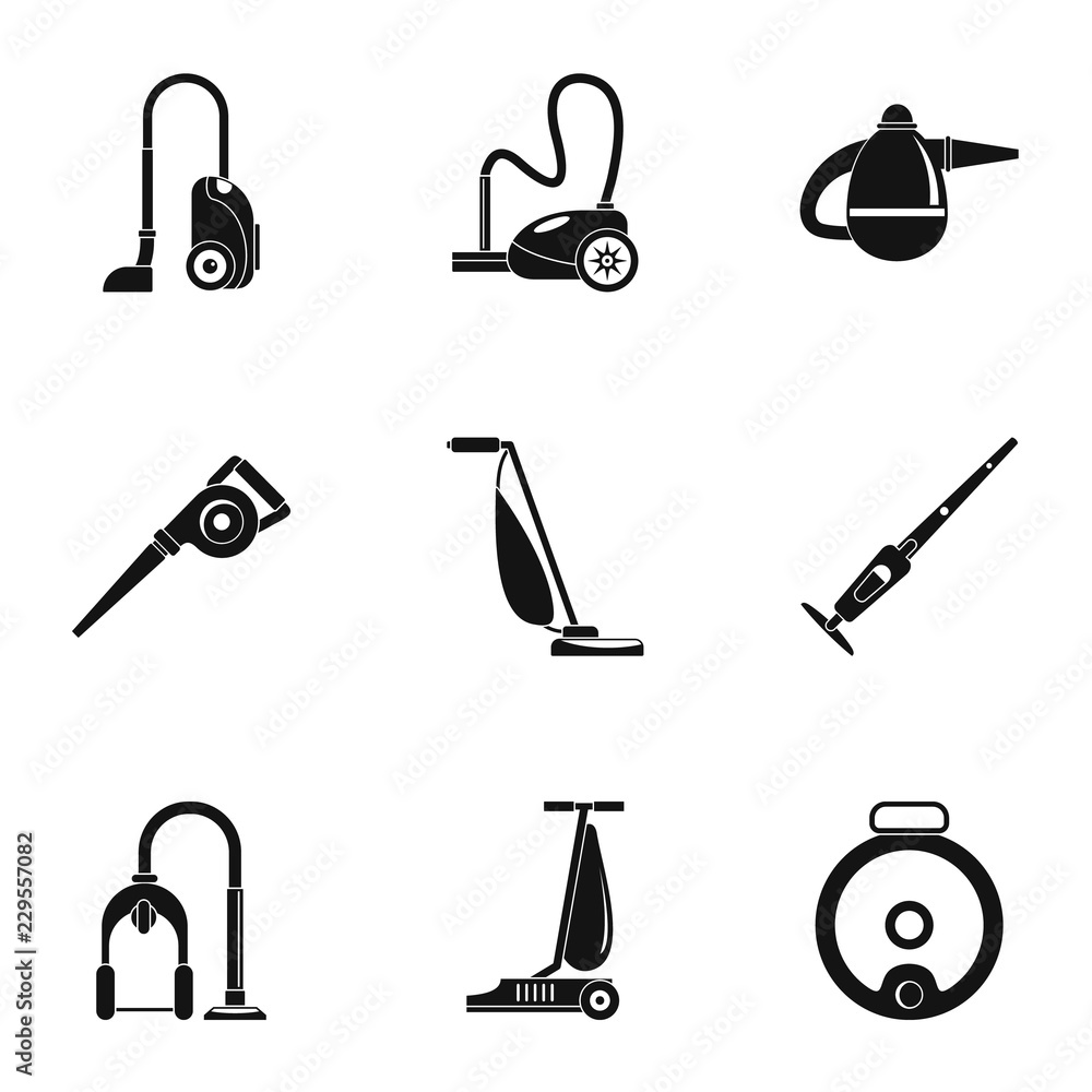 Poster modern carpet sweeper icon set. simple set of 9 modern carpet sweeper vector icons for web design on