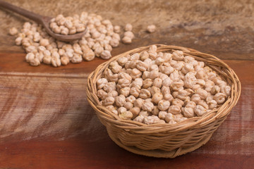 Raw Chickpeas in a bowl