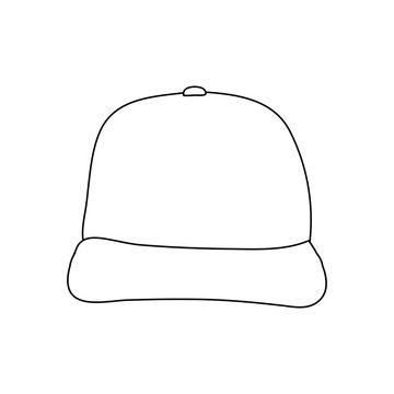 recommend clip art: vector, on white background, cap sketch, lines