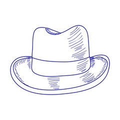 sketch with a handle of a man's hat