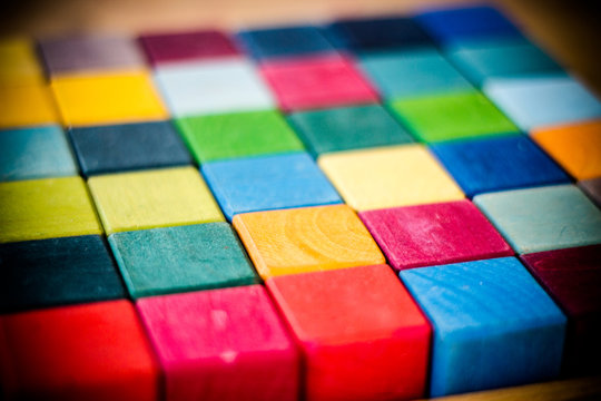 bunte Holzbausteine