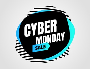 Cyber Monday discount sale concept. Inscription design template. Cyber Monday banner. Vector illustration eps 10.