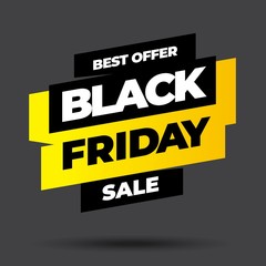 Black Friday sale inscription design template. Black Friday banner. Vector illustration eps 10.