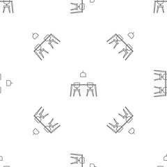 Table and chairs pattern seamless vector repeat geometric for any web design