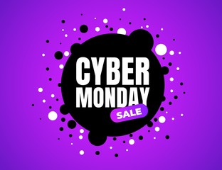 Cyber Monday discount sale concept. Inscription design template. Cyber Monday banner. Vector illustration eps 10.