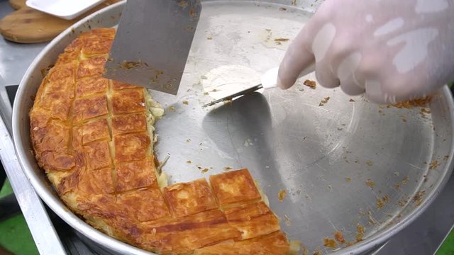 Cutting Cheese Pie Or Pasrty