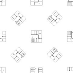Modern kitchen pattern seamless vector repeat geometric for any web design