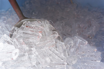 The ice for the drink.