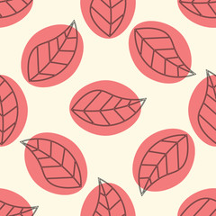 Seamless background with leaves falling from trees. Floral pattern.