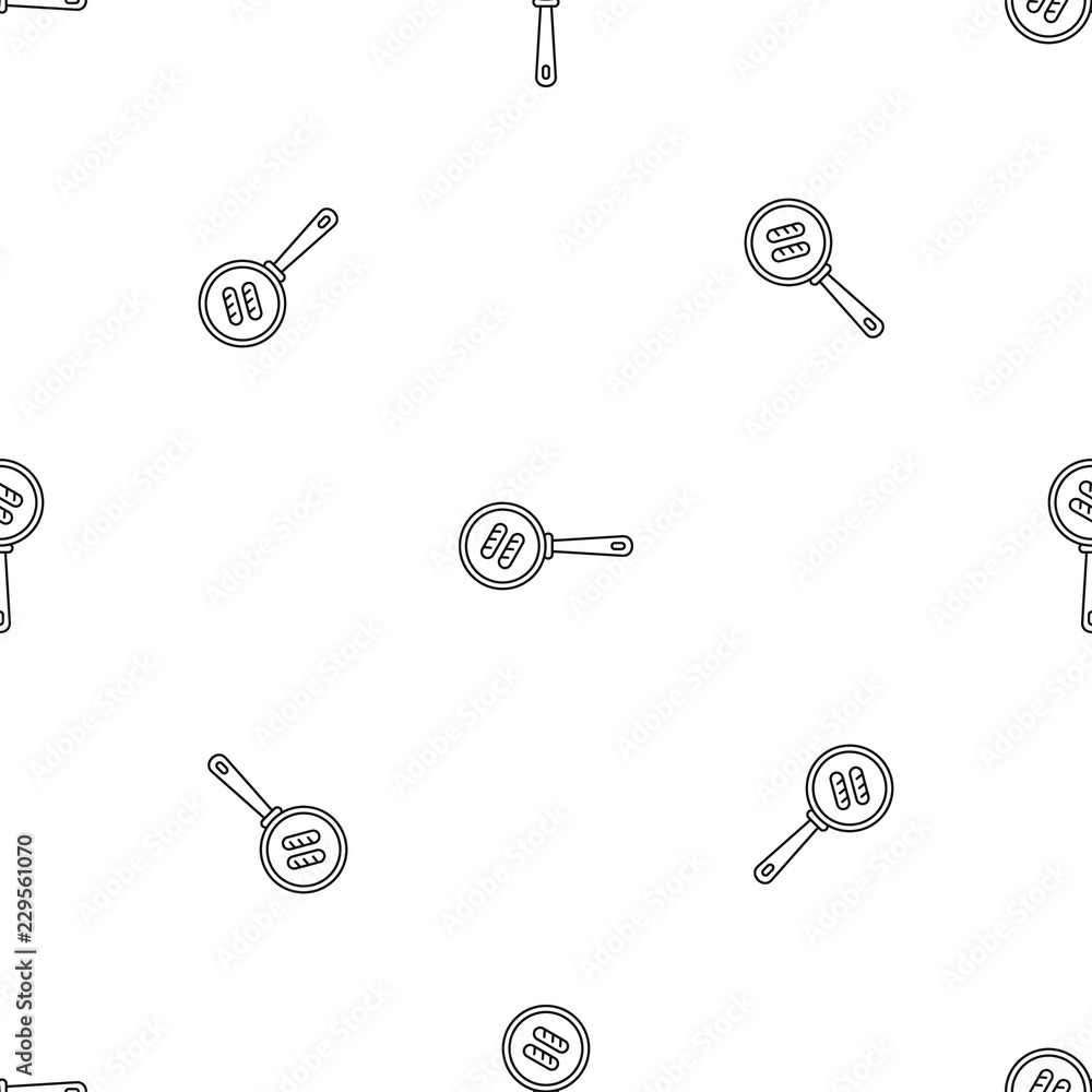 Poster sausage fry pan pattern seamless vector repeat geometric for any web design